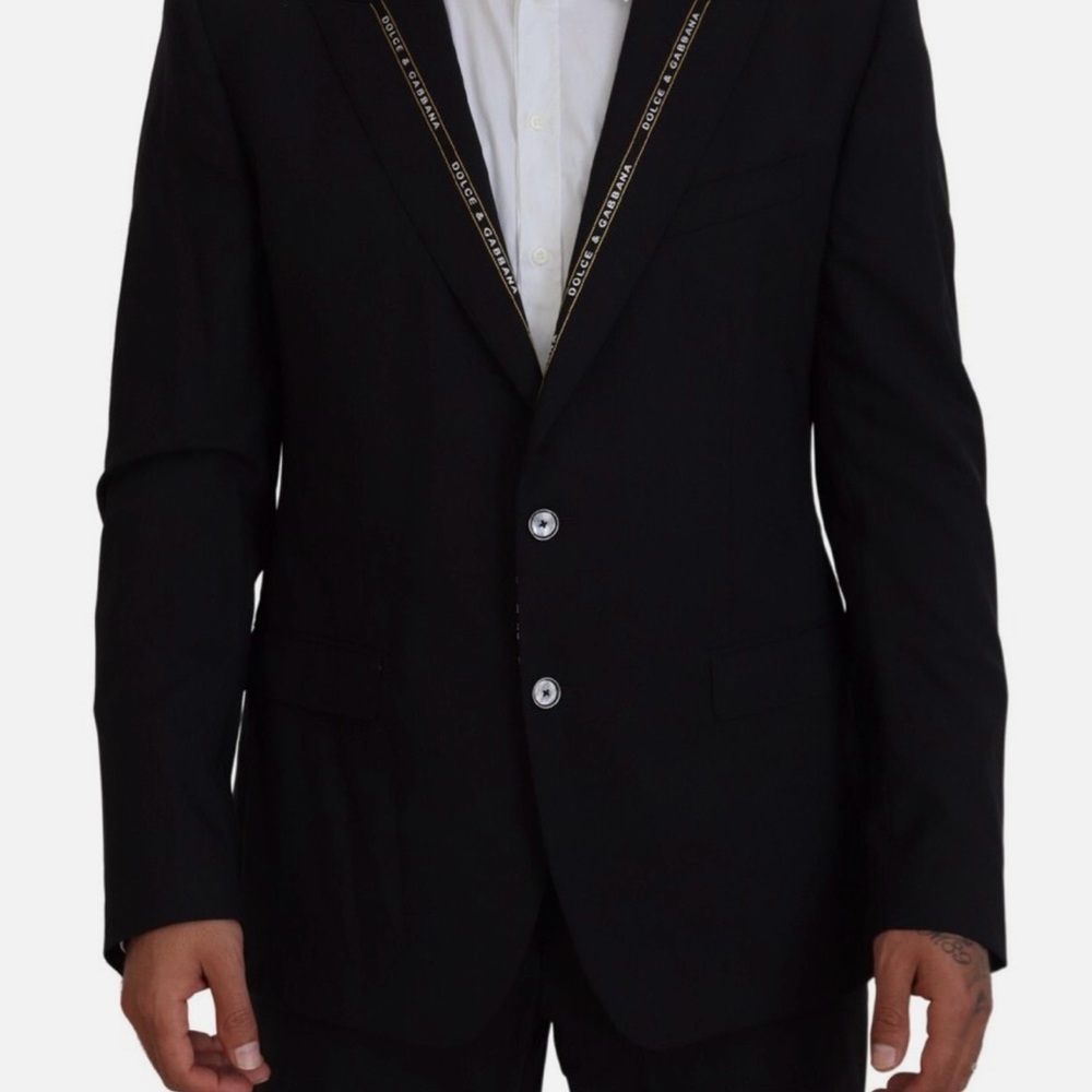DOLCE & GABBANA Blazer Black Wool Stretch Slim Fit Jacket IT54/US44/XL RRP $2800